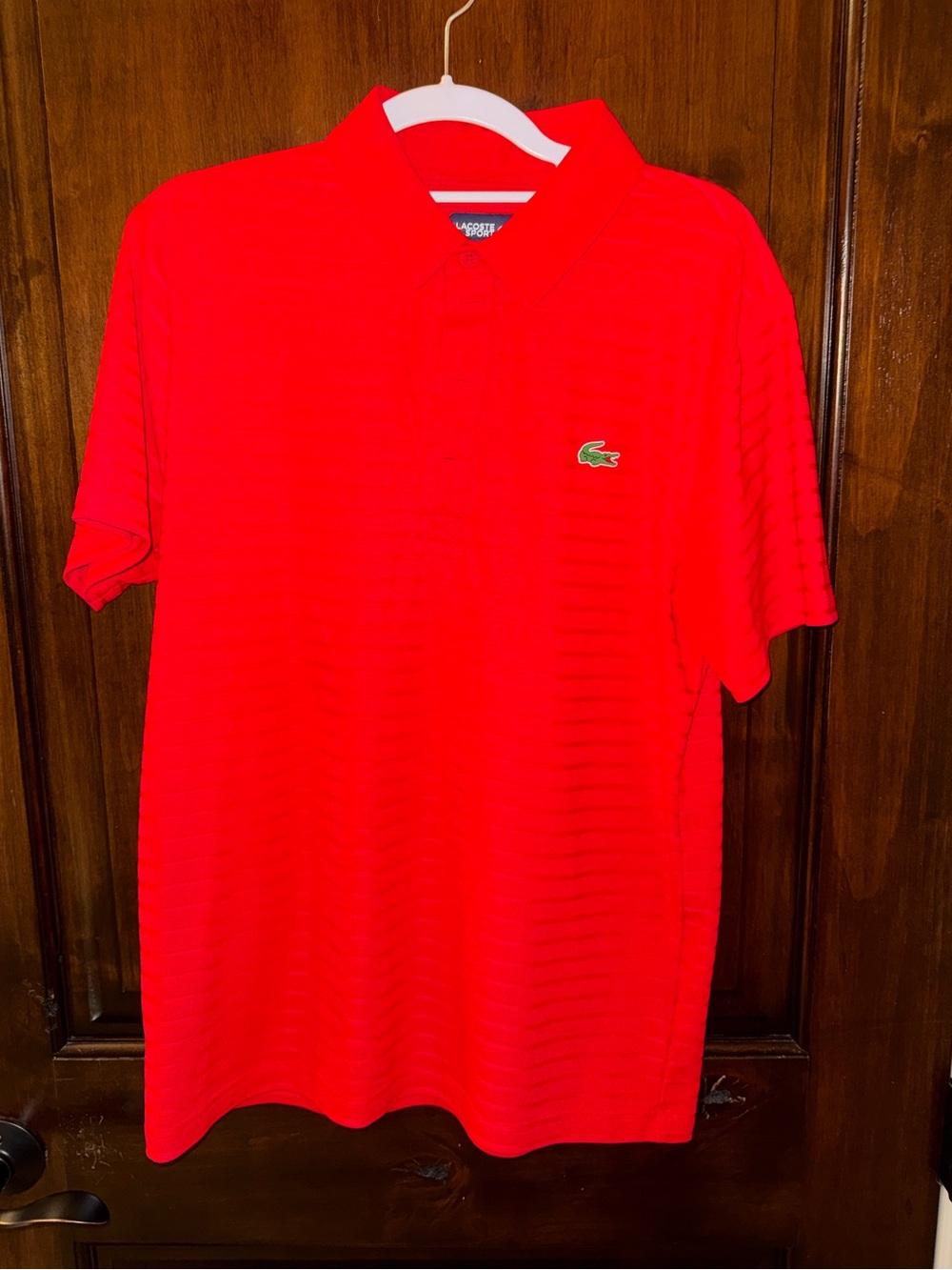 Lacoste Sport - Men’s Red Polo with Embroidered Crocodile - LIKE NEW
